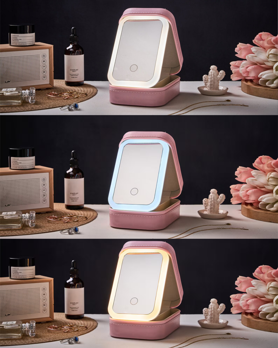 Makeup Organiser Case with LED Mirror